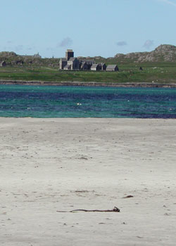 Looking At Iona Abbey From Fionnphort Beach